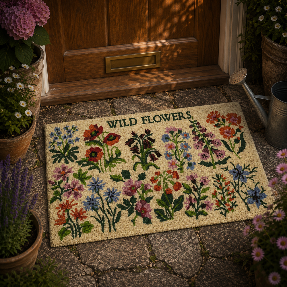 Dørmåtte 'Wild Flowers' (73x43x1,5 cm)